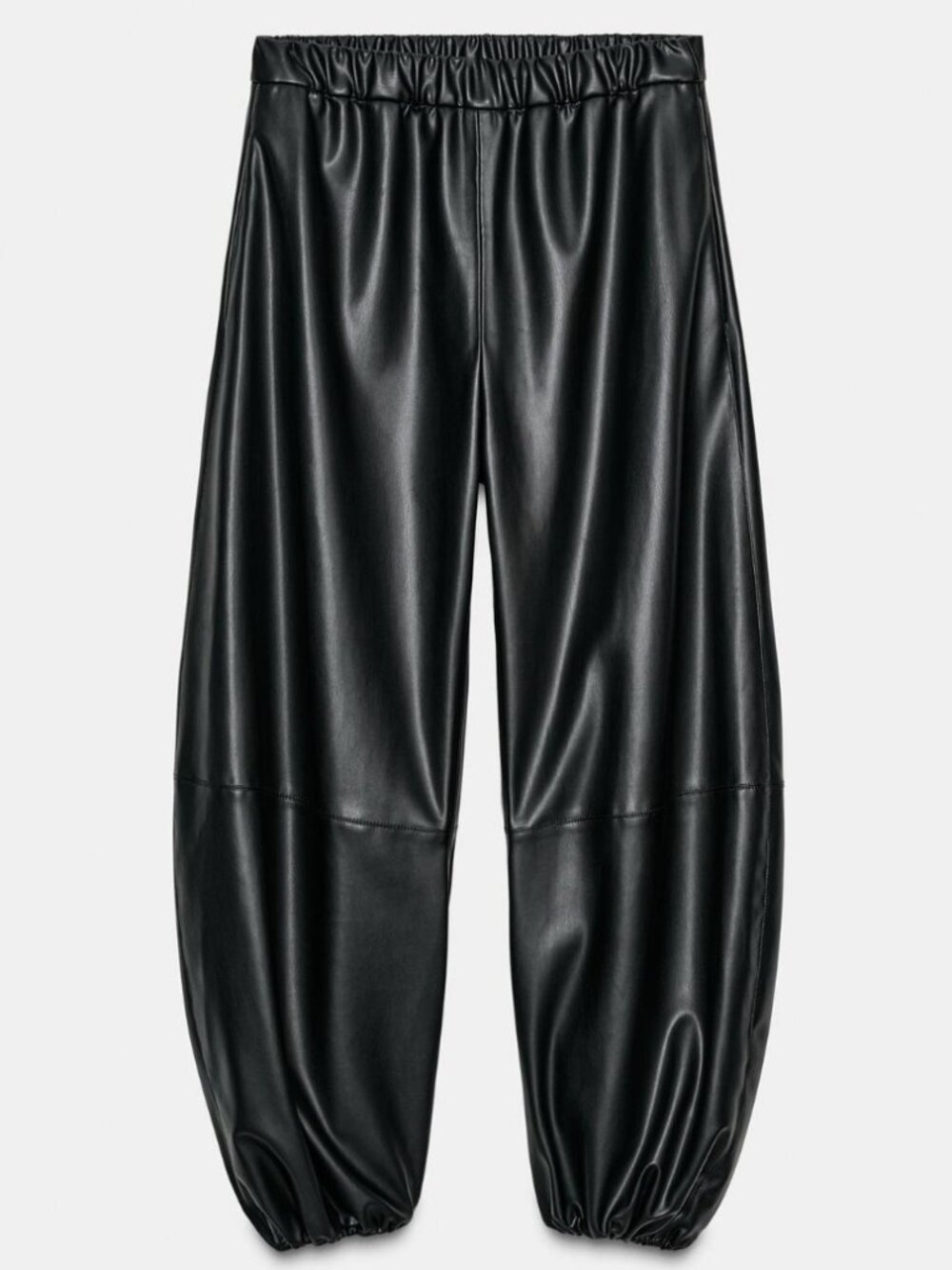 ZARA ZW COLLECTION FAUX LEATHER BAGGY TROUSERS SIZE XS